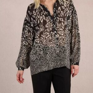 Blouse en voile noir et blanc