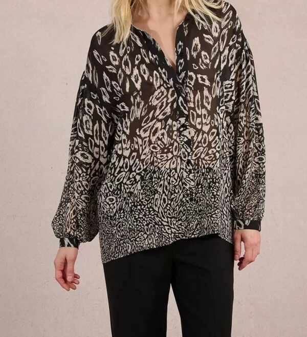 Blouse en voile noir et blanc