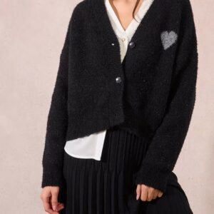 Gilet maille avec coeur