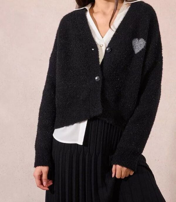 Gilet maille avec coeur