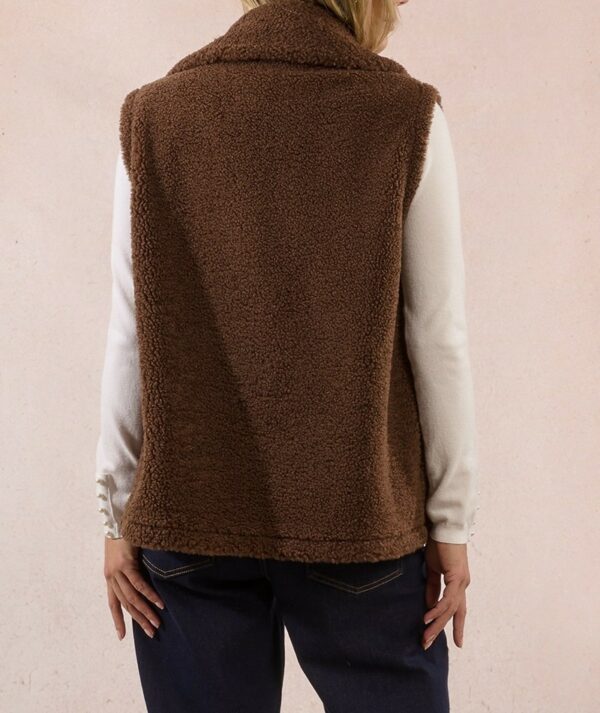 Gilet sans manches moumoute marron – Image 3