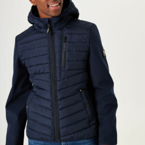 Veste bi-matière bleu marine