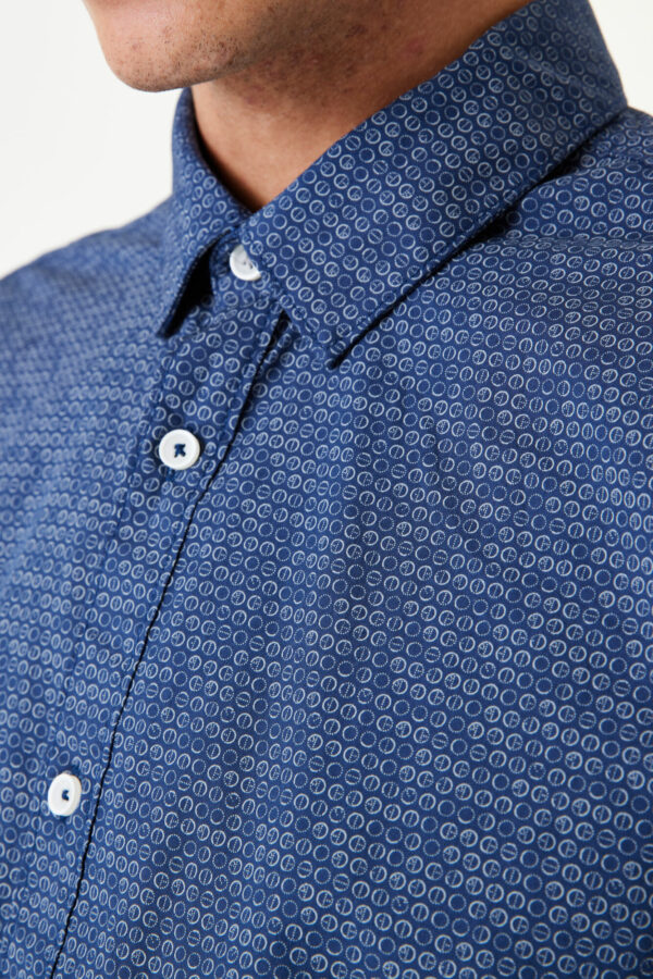 Chemise bleu marine ronds