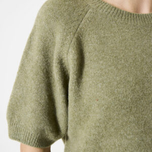 Pull manches courtes vert olive