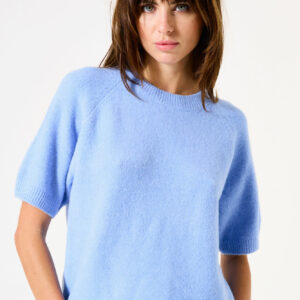 Pull manches courtes bleu lavande
