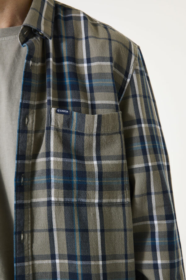 Chemise à carreaux kaki – Image 4