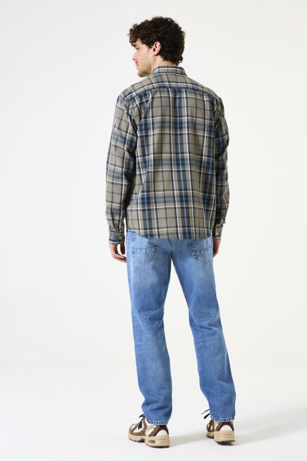 Chemise à carreaux kaki – Image 3