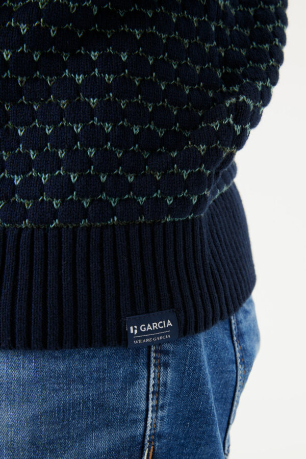 Pull bleu marine col rond – Image 4