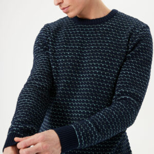 Pull bleu marine col rond