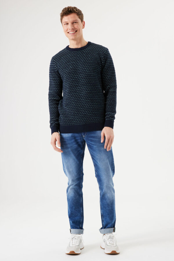Pull bleu marine col rond – Image 2
