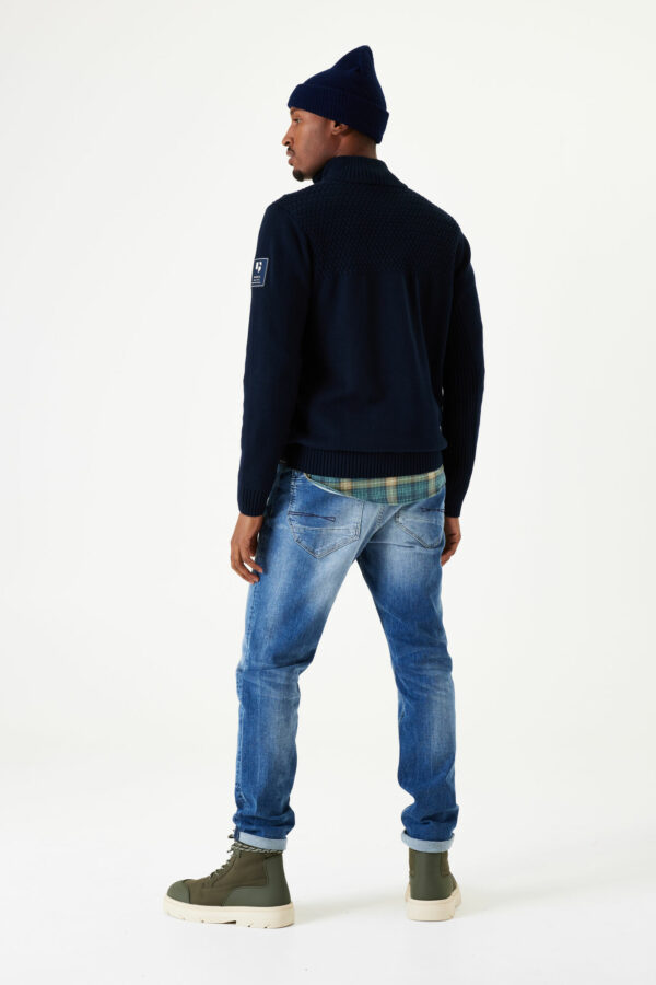 Pull col cheminé bleu marine – Image 3