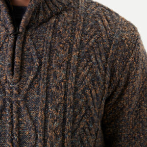 Pull col cheminé chiné marron
