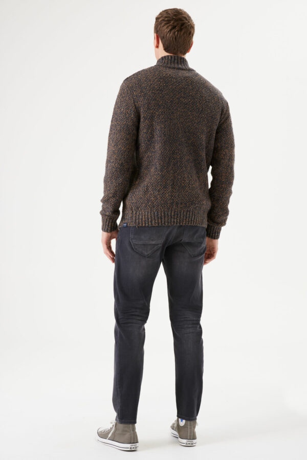 Pull col cheminé chiné marron – Image 4