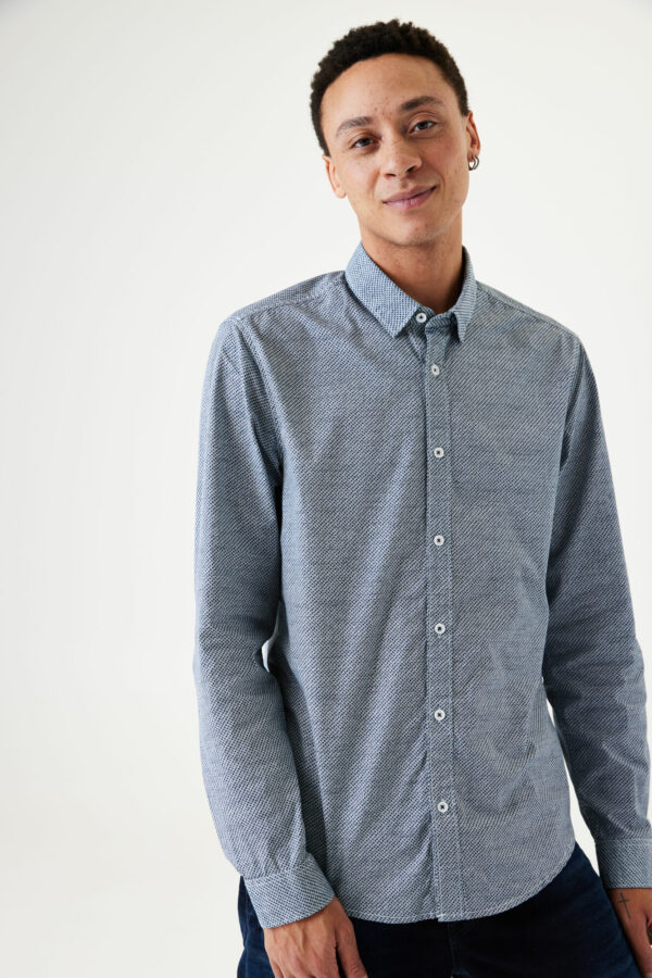 Chemise bleu marine et blanc – Image 3