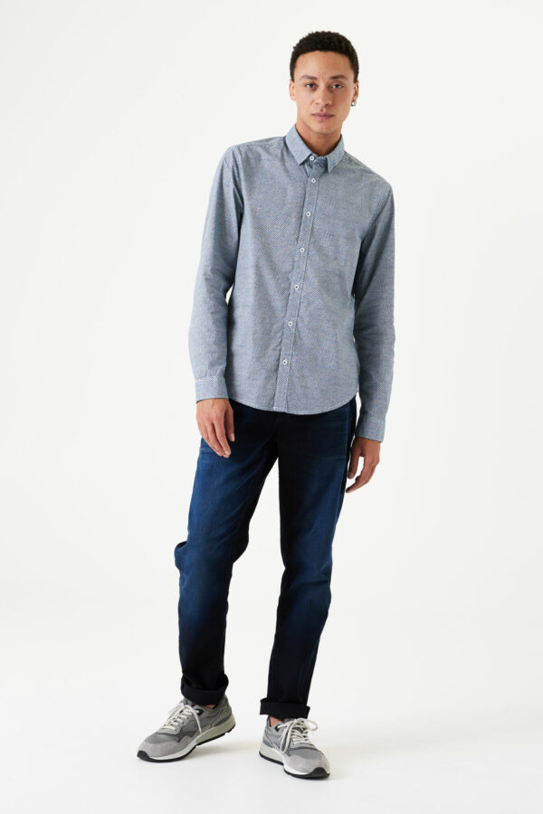 Chemise bleu marine et blanc – Image 2