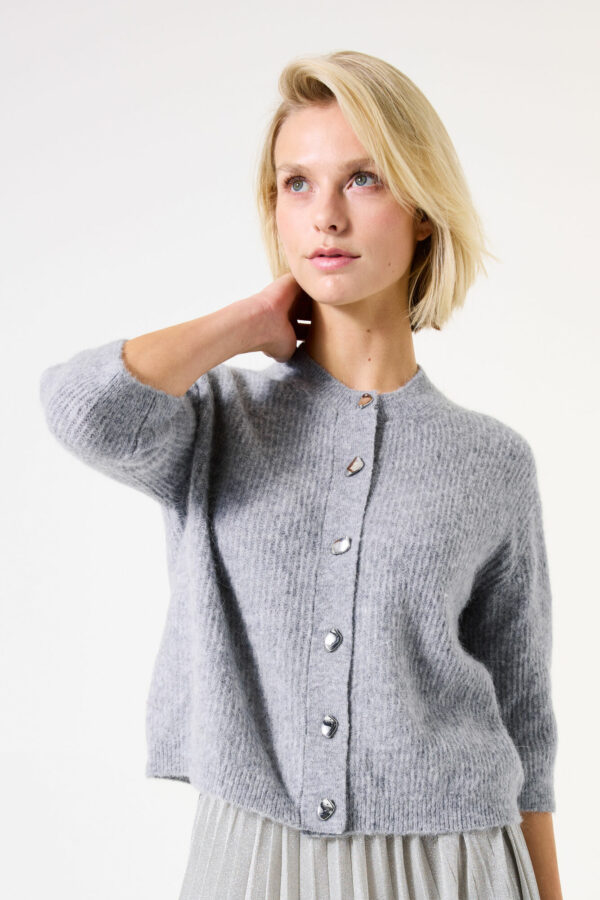 Gilet manches 3/4 gris – Image 3