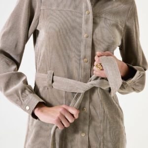 Robe en velours taupe