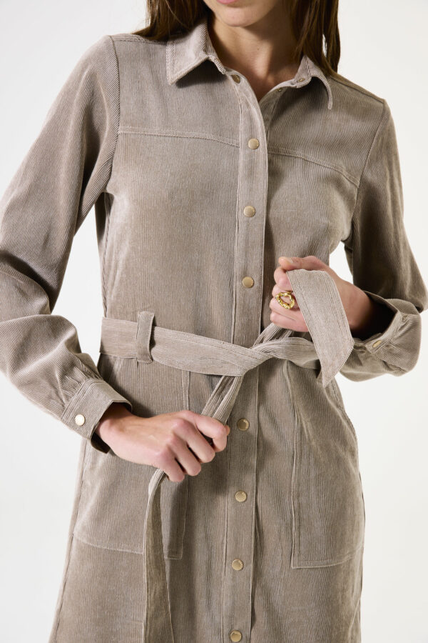 Robe en velours taupe
