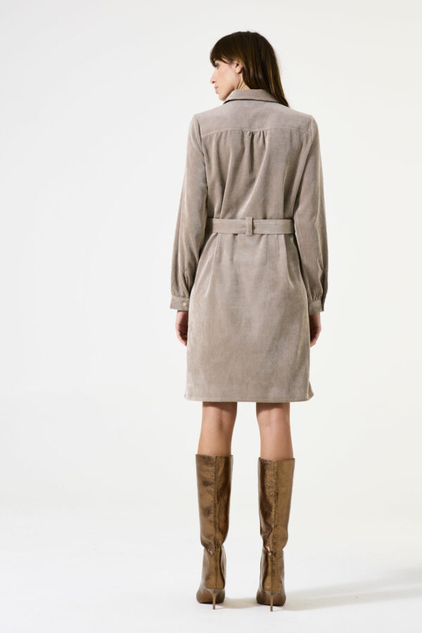 Robe en velours taupe – Image 4