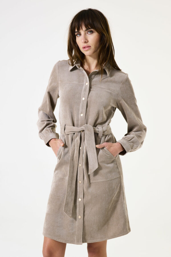Robe en velours taupe – Image 3