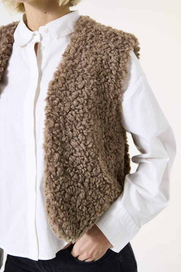Veste sans manches taupe