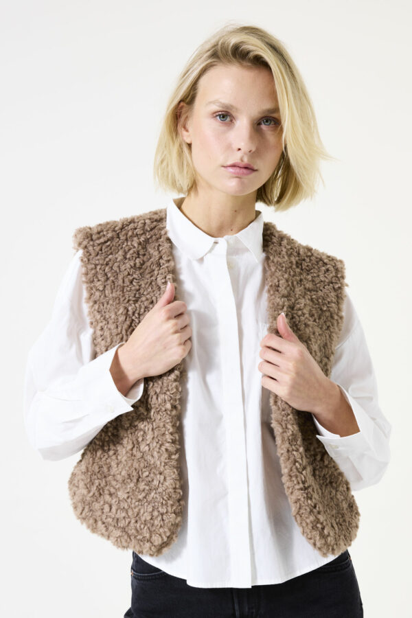 Veste sans manches taupe – Image 3