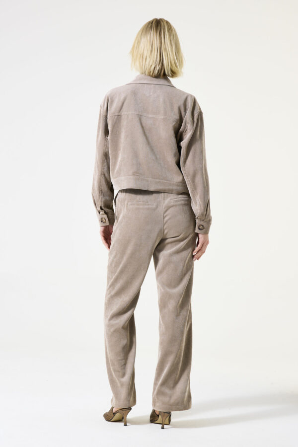 Sur chemise en velours taupe – Image 4