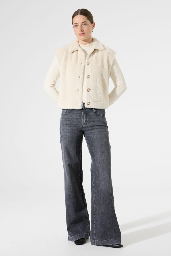 Gilet sans manches doudou écru – Image 2