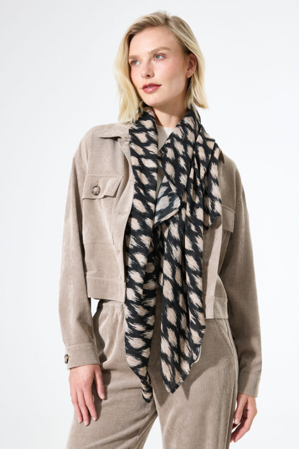Foulard noir et taupe