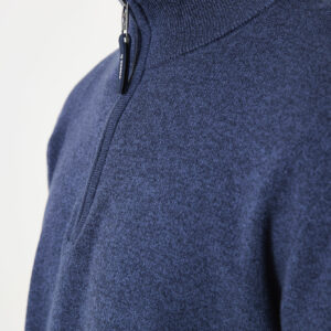 Pull col cheminé bleu