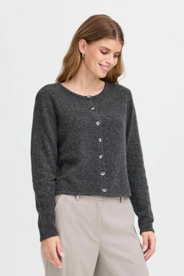 Cardigan boutonné gris anthracite – Image 6