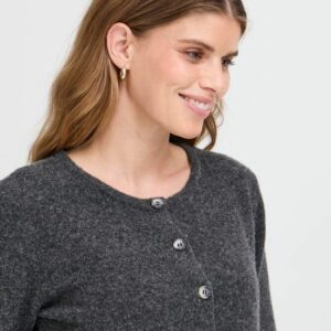 Cardigan boutonné gris anthracite