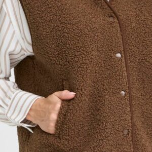 Gilet sans manches teddy marron