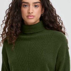 Pull col roulé kaki