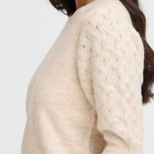 Pull manches courtes beige