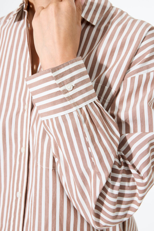 Chemise rayée marron