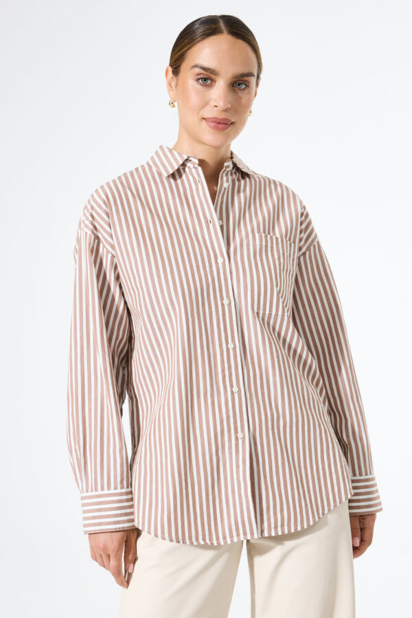 Chemise rayée marron – Image 3