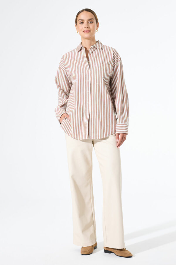 Chemise rayée marron – Image 2