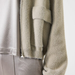 Gilet zippé beige pailleté