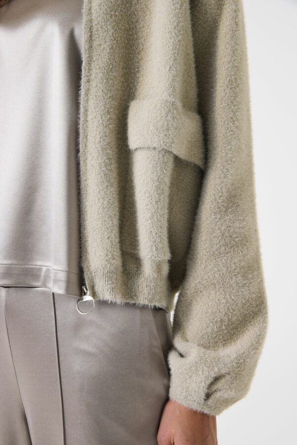 Gilet zippé beige pailleté