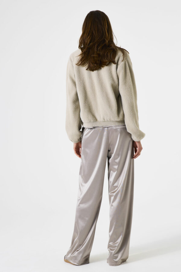 Gilet zippé beige pailleté – Image 4