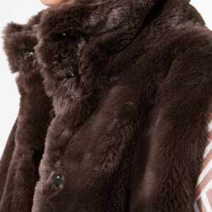 Veste sans manches fausse fourrure chocolat