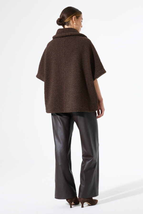 Veste sans manches en teddy oversize chocolat – Image 4