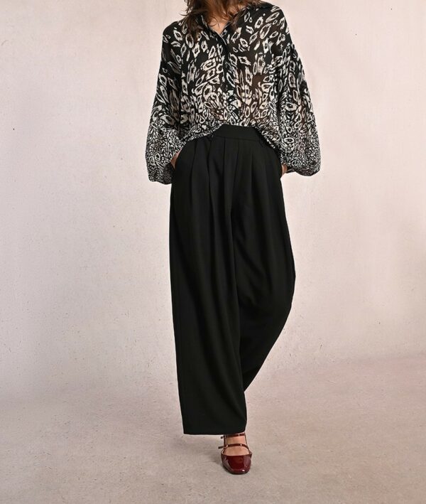 Pantalon marge plis noir