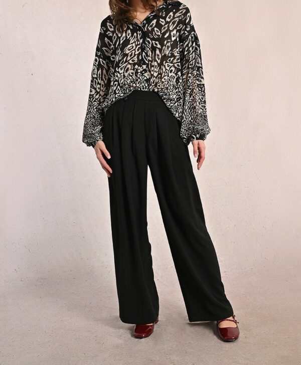 Pantalon marge plis noir – Image 2