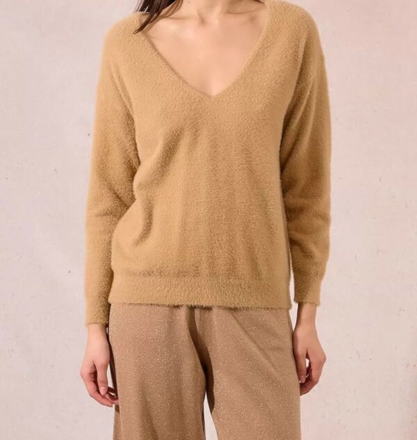 Pull maille doudou camel – Image 4