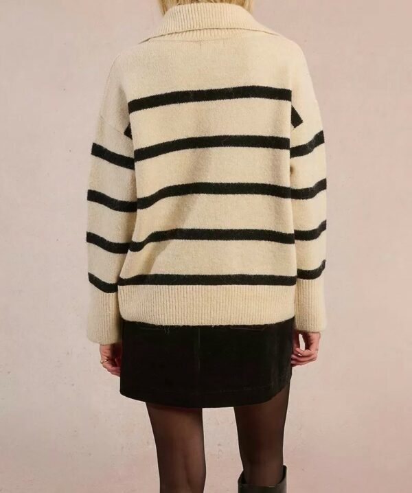 Pull rayé col polo – Image 3