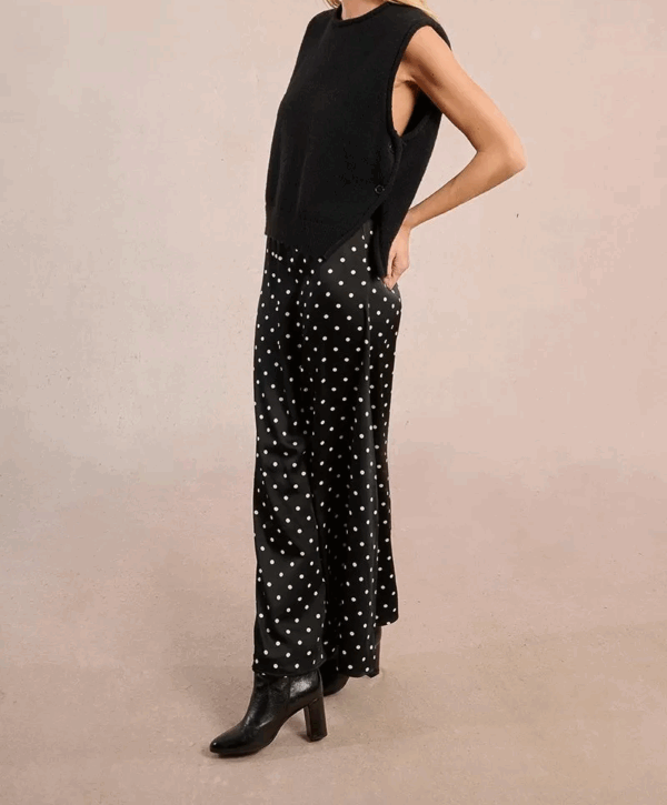 Pull sans manches avec boutons noir – Image 2