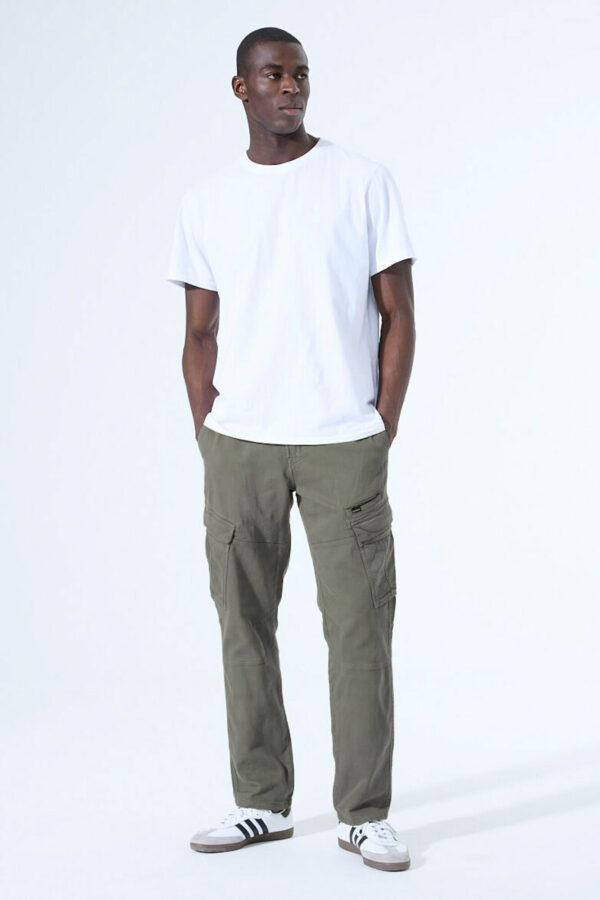 Pantalon cargo coupe droite kaki – Image 3