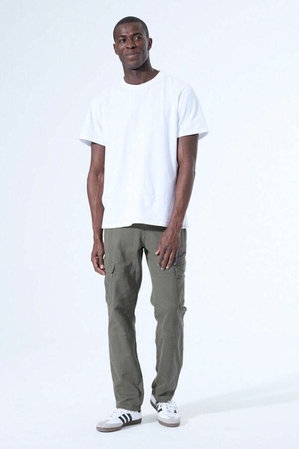 Pantalon cargo coupe droite kaki – Image 2